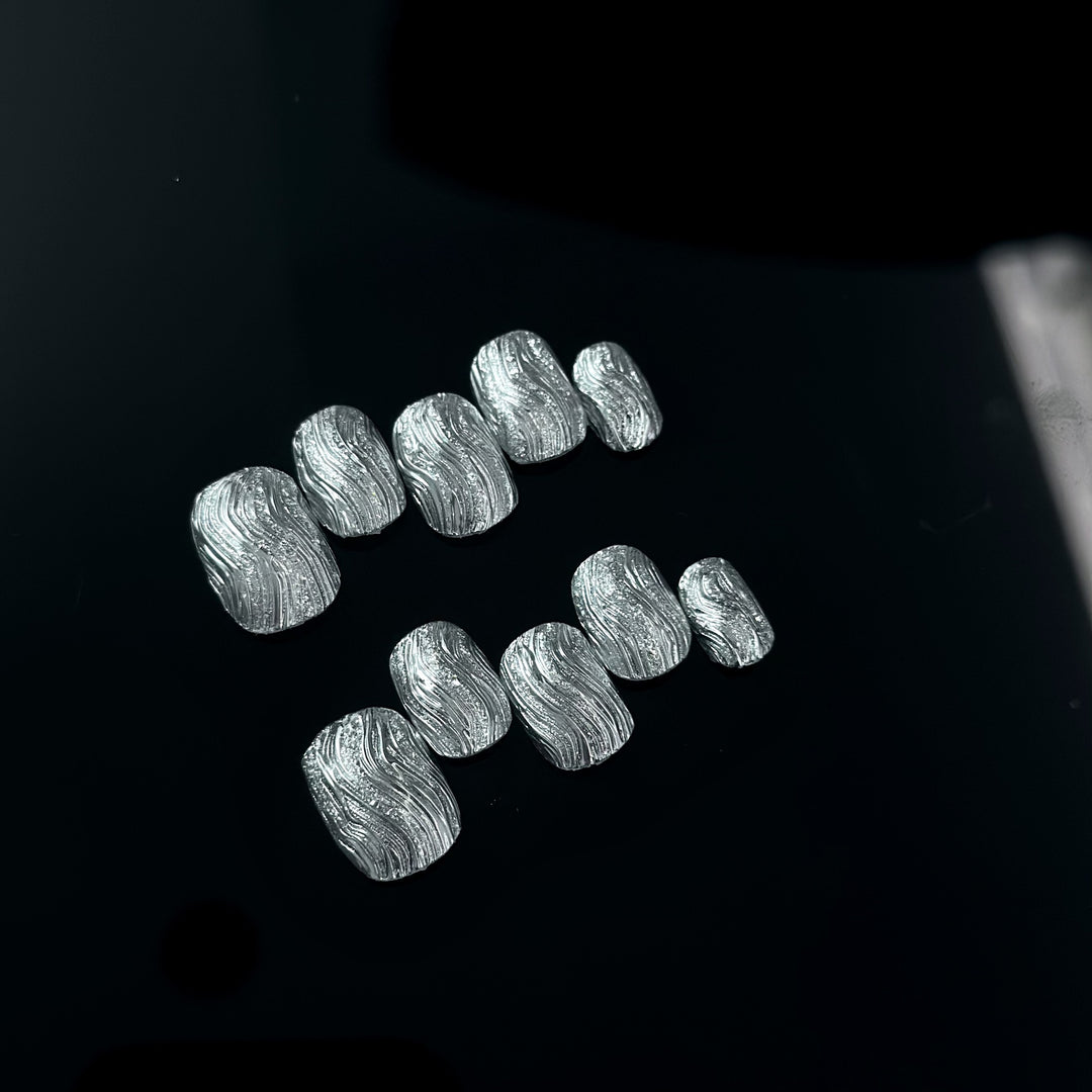 Textured Acrylic Press-On Nail Set