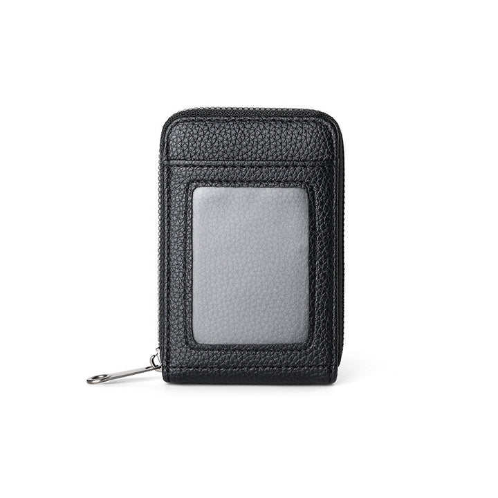 RFID-Blocking Textured Leather Zip Card Holder Kalsten