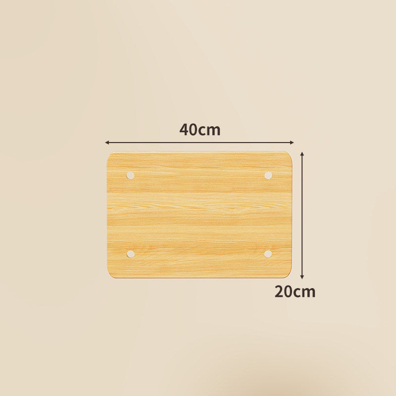 Compact Square Bamboo Shelf Panel with Rounded Corners and Pre-Drilled Mounting Holes