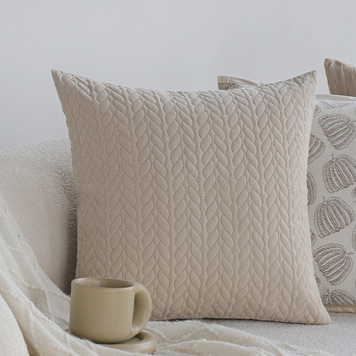 Decorative cushion with structured stripes and soft cotton cover Kalsten