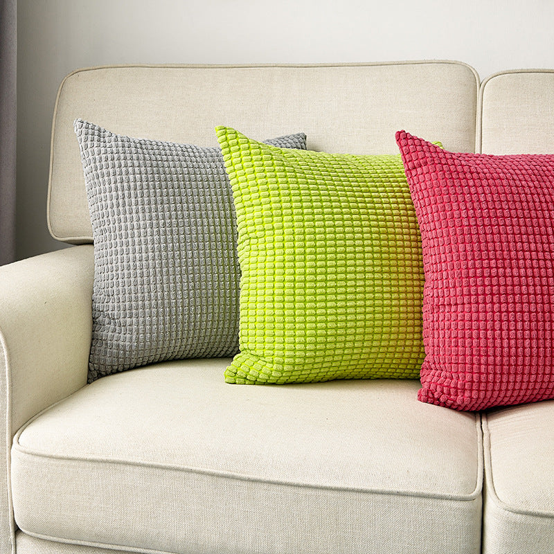 Square cushion cover with textured waffle chenille and concealed zipper Kalsten