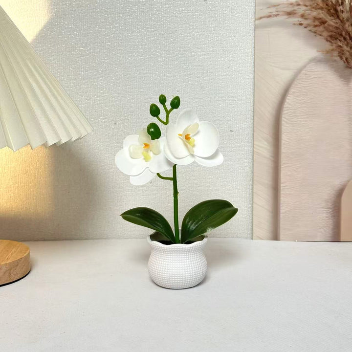 Elegant Artificial Orchid Plant Arrangement for Home Decor Display