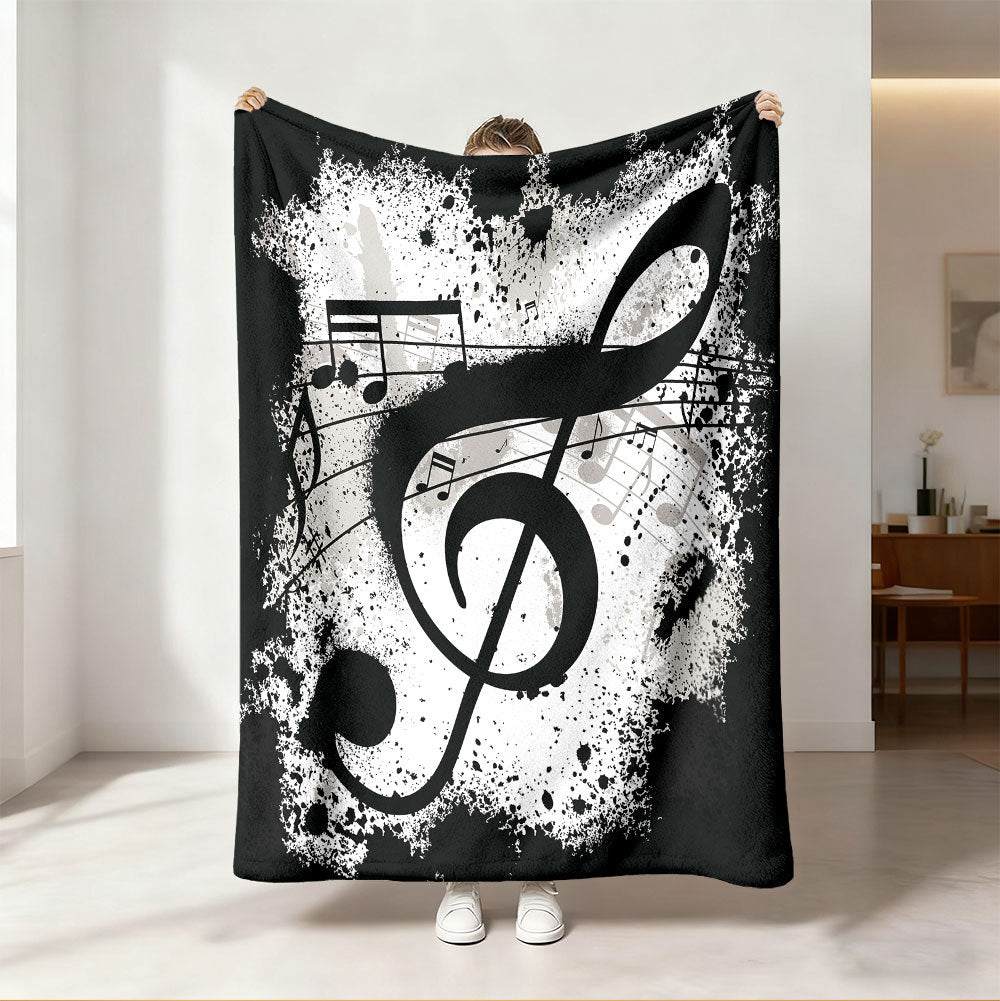Music-Themed Fleece Blanket