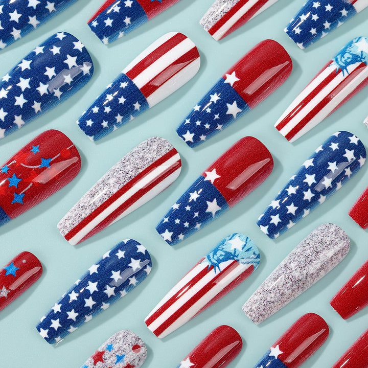 Creative Nail Art with Patriotic Design Kalsten