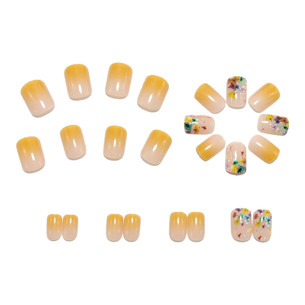 Artificial nails with floral design and glitter accents Kalsten