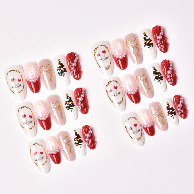 Festive-Themed Decorative Press-On Nail Art Set Kalsten