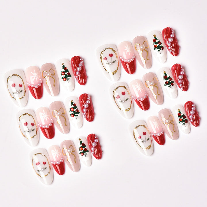 Festive-Themed Decorative Press-On Nail Art Set Kalsten