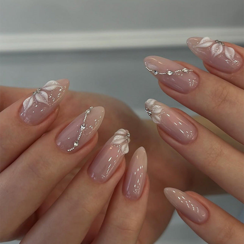 Elegant artificial nails with floral decorations Kalsten