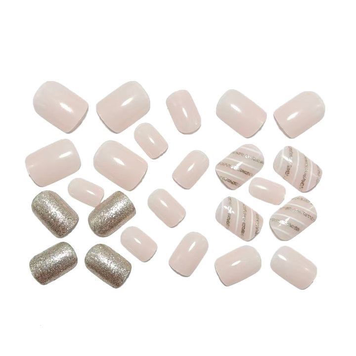Glamorous artificial nails with glitter and ombre Kalsten