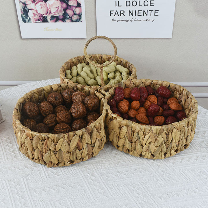 Multi-Sectional Handcrafted Woven Storage Basket Kalsten