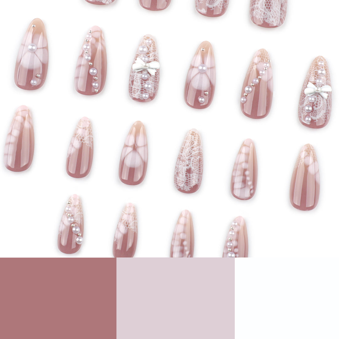 Artful Nail Extensions with Delicate Accents Kalsten