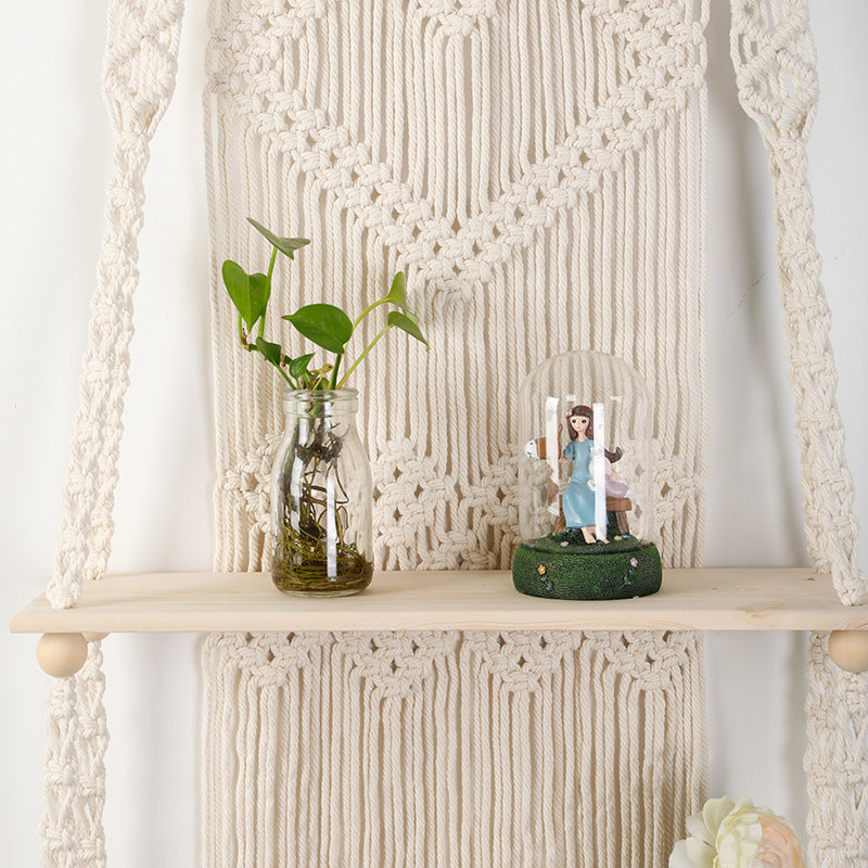 Macrame shelf with heart design Kalsten