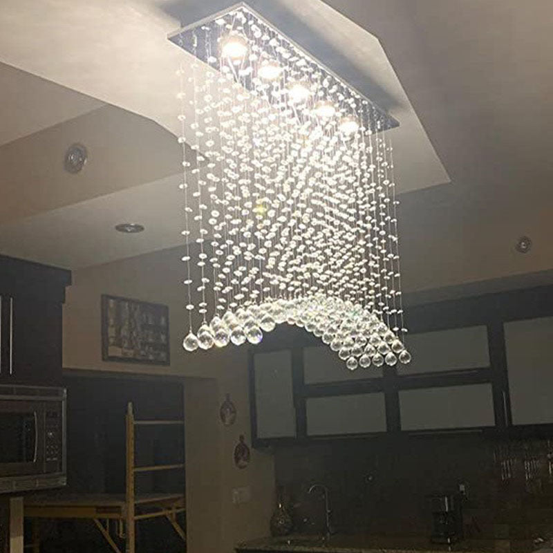 Contemporary Crystal Raindrop Chandelier
