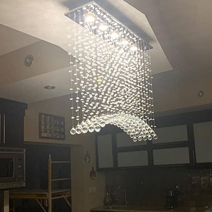 Contemporary Crystal Raindrop Chandelier