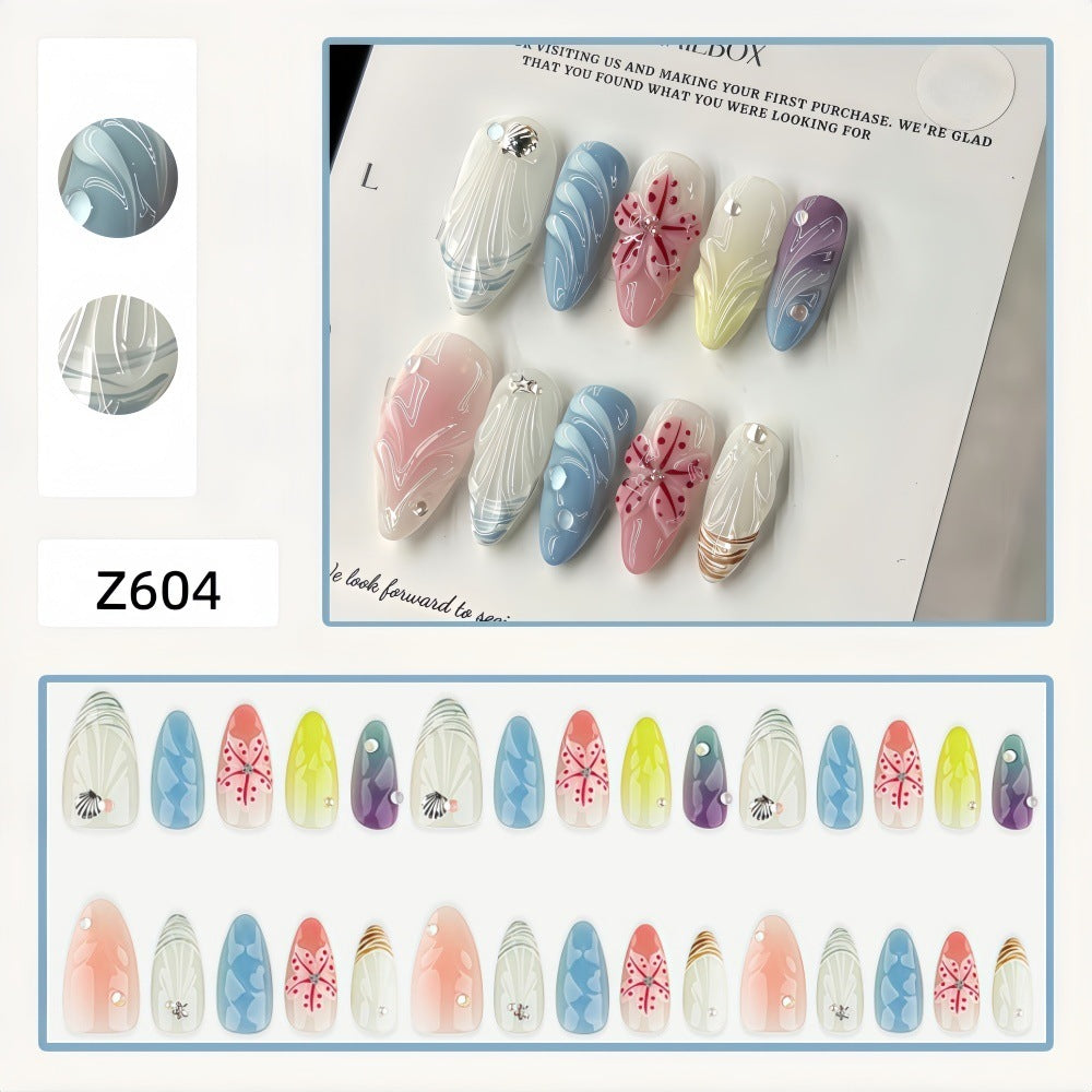 Artificial Nail Set with Floral 3D Design Kalsten