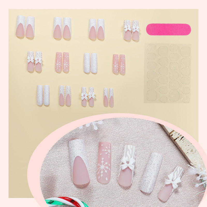 Decorative Press-On Nail Set with Elegant Designs kalsten