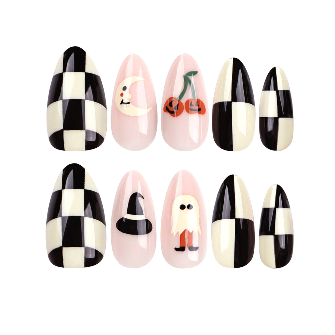 Artificial nail art in Halloween design Kalsten