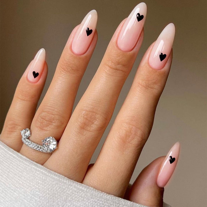 Heart-Embellished Press-On Nail Set Kalsten
