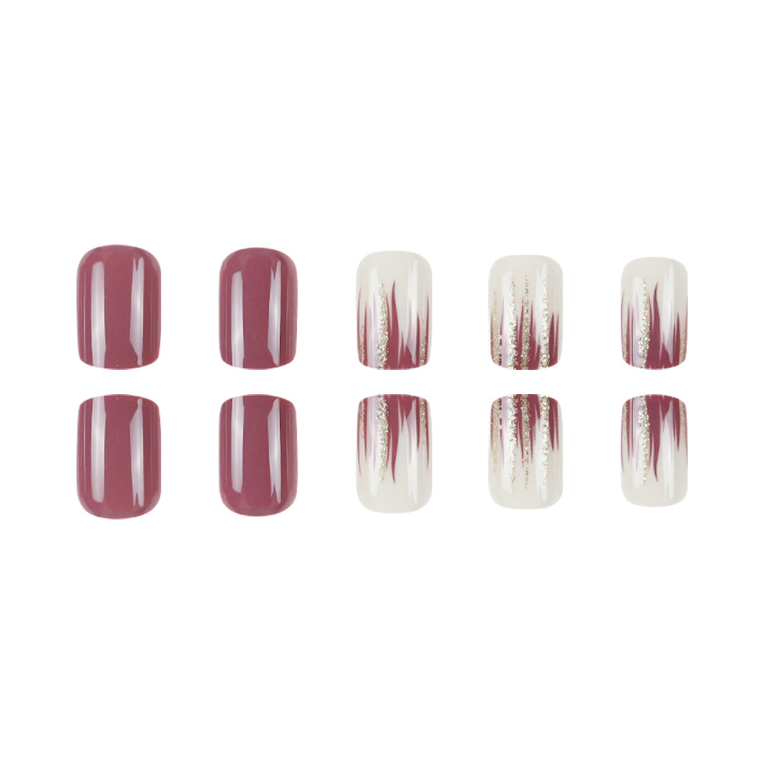 Elegant Glossy Nail Art Press-On Extensions Kalsten