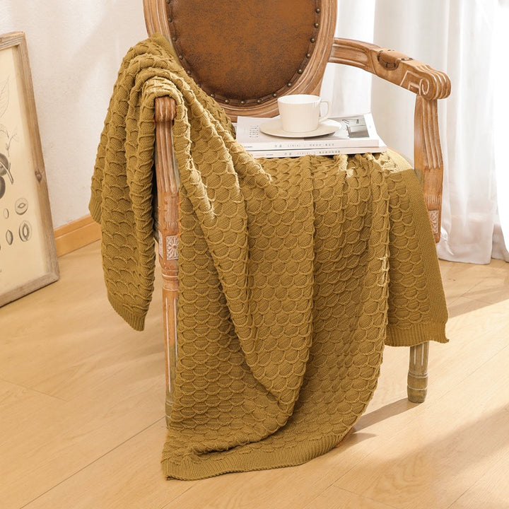 Textured Knit Throw Blanket