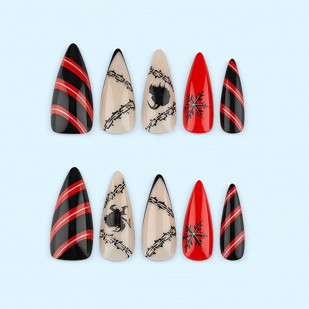 Creative Nail Design Set in Gothic Style Kalsten