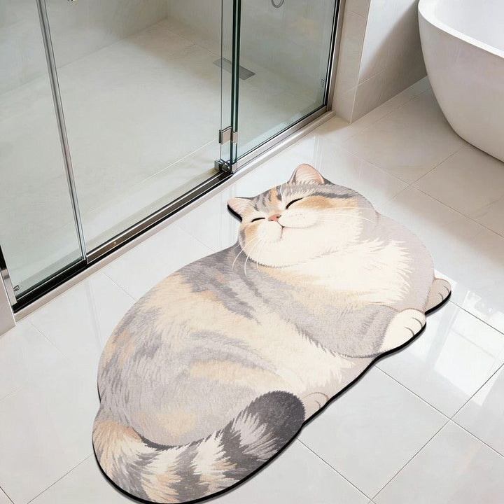 Cat-Themed Plush Bath Rug Kalsten