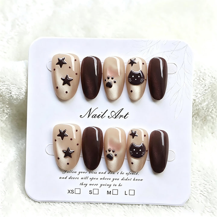 Thematic Artistic Press-On Nail Design Kalsten