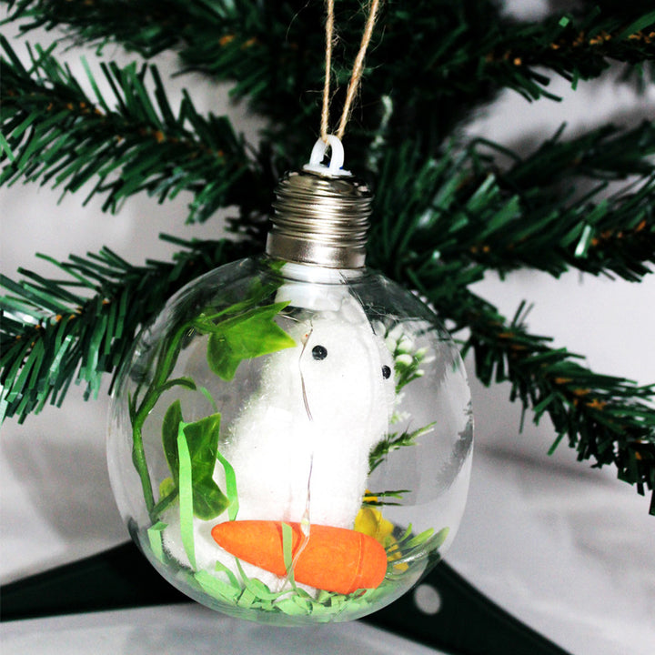 Festive Holiday Ornament with Bunny Figurine Kalsten