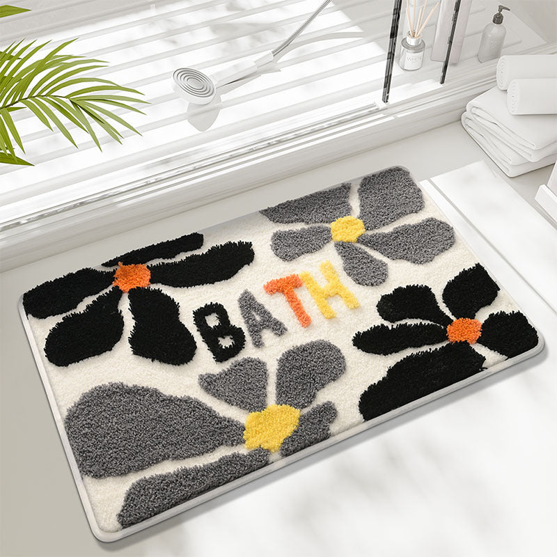 Floral-Themed Memory Foam Bath Mat Kalsten
