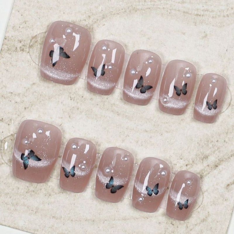 Artistic Glitter Butterfly Press-On Nails Kalsten