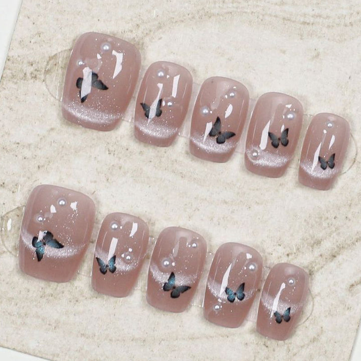 Artistic Glitter Butterfly Press-On Nails Kalsten