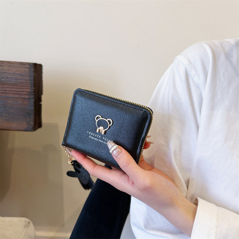 Cute Bear Charm Zipper Wallet
