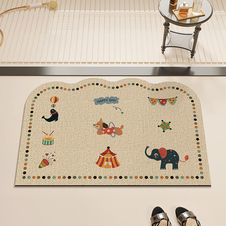 Playful Animal-Themed Kitchen Mat Kalsten