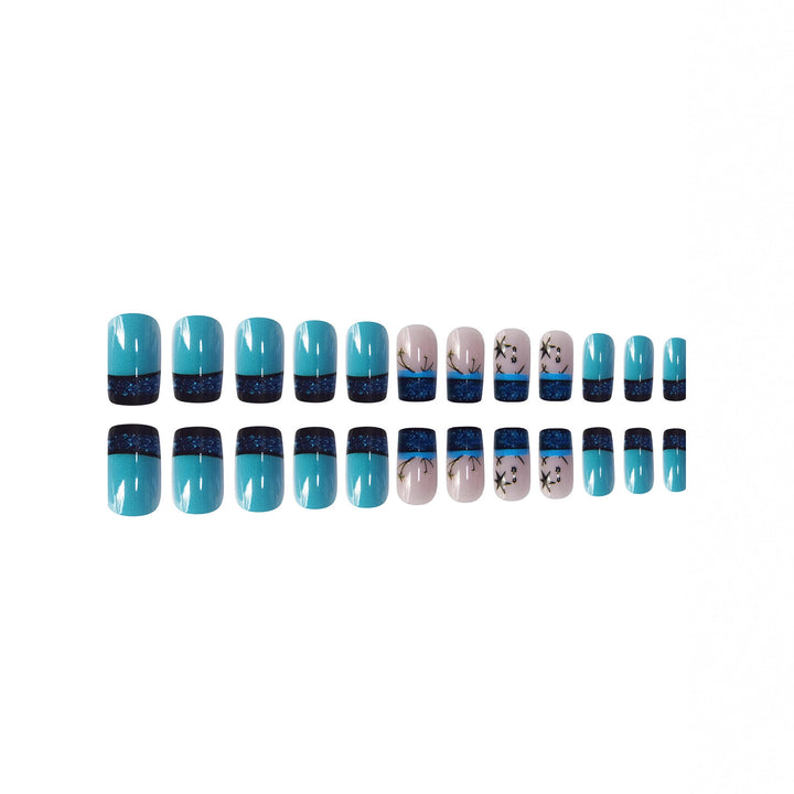 Decorative Glittery Star-Accented Press-On Nail Set Kalsten