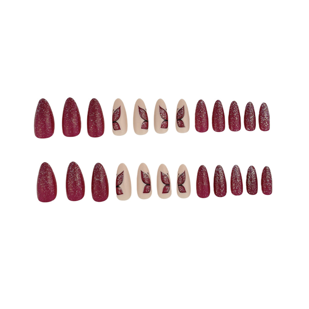 Butterfly-Inspired Glitter Nail Extensions Kalsten