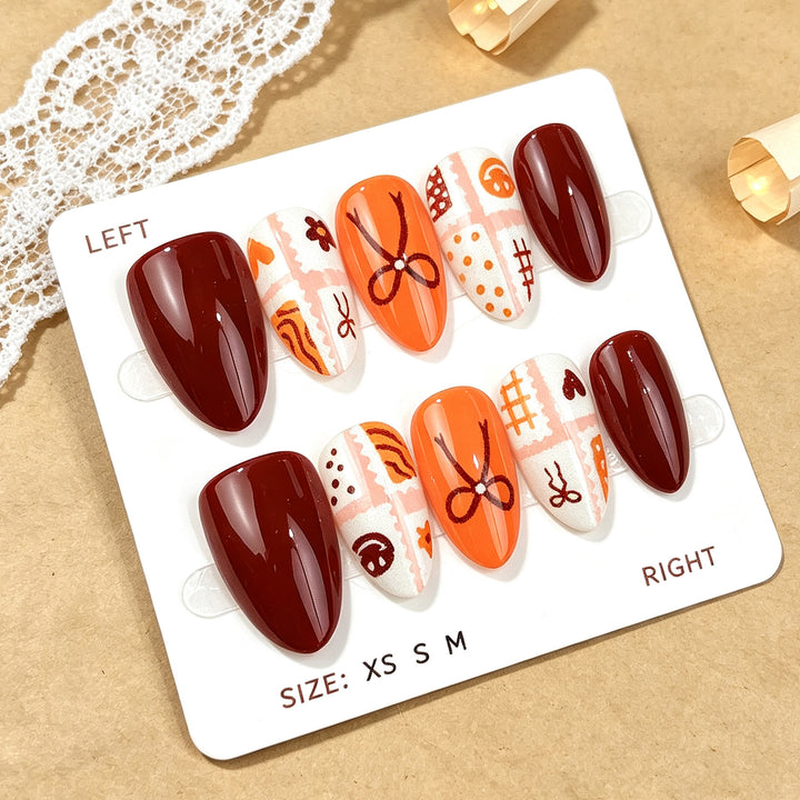Creative Hand-Painted Press-On Nail Art Set