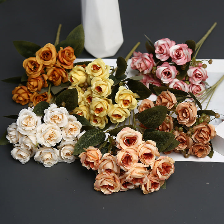 Decorative Silk Rose Bouquet for Home Decor