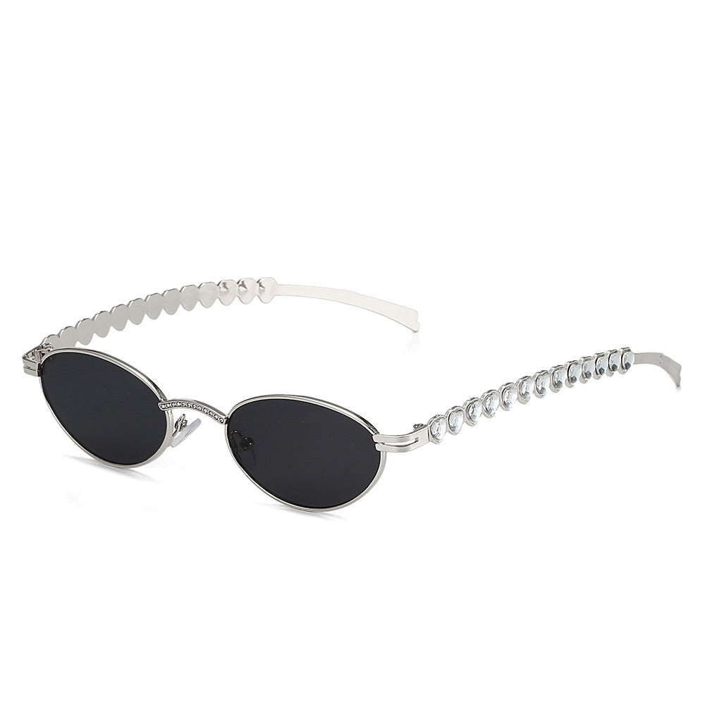 Elegant Rhinestone-Embellished Cat-Eye Glasses Kalsten