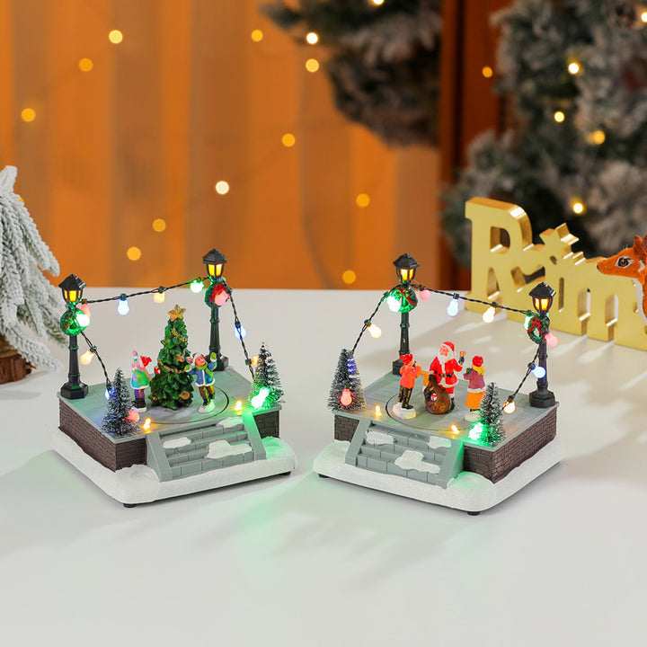 LED Illuminated Christmas Scene Figurine Kalsten