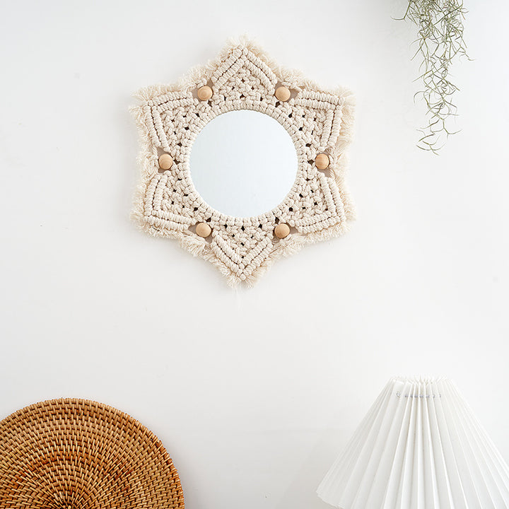 Macramé Decorative Star-Shaped Wall Mirror Kalsten