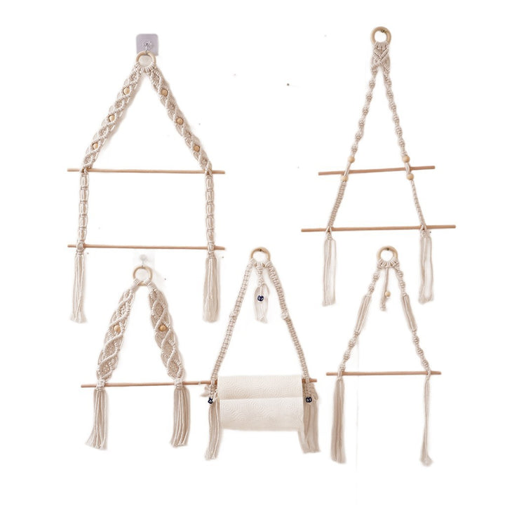Macrame Hanging Plant Holder with Wooden Rod Kalsten