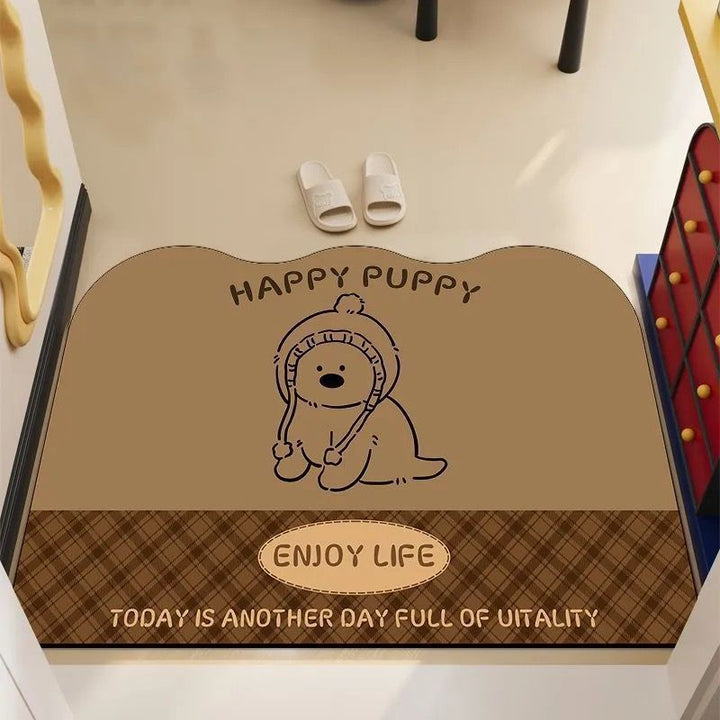 Playful Cartoon Dog-Themed Area Mat