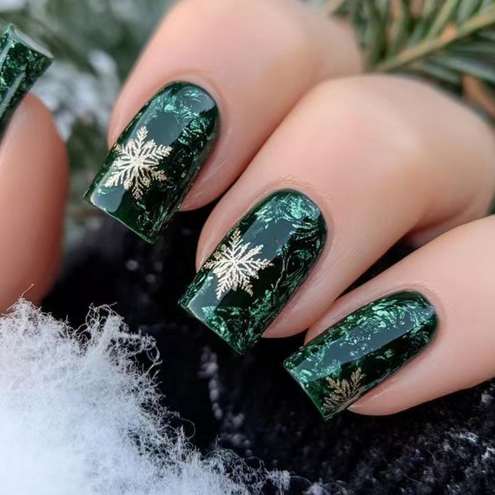 Creative artificial nails with a winter snowflake design Kalsten
