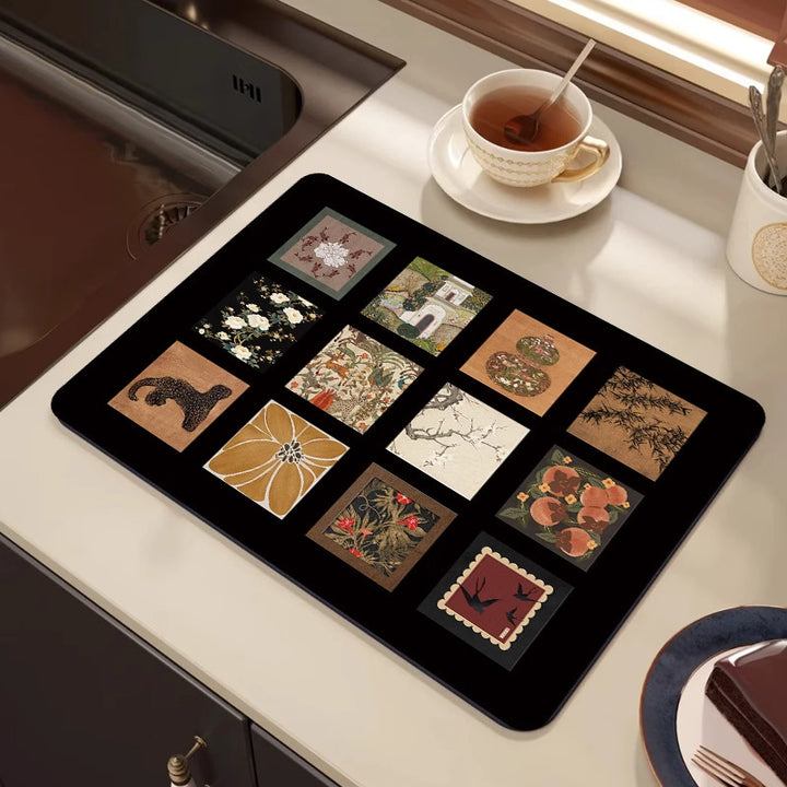 Artistic Botanical Kitchen Mat
