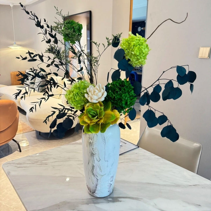 Lifelike Succulent and Floral Arrangement