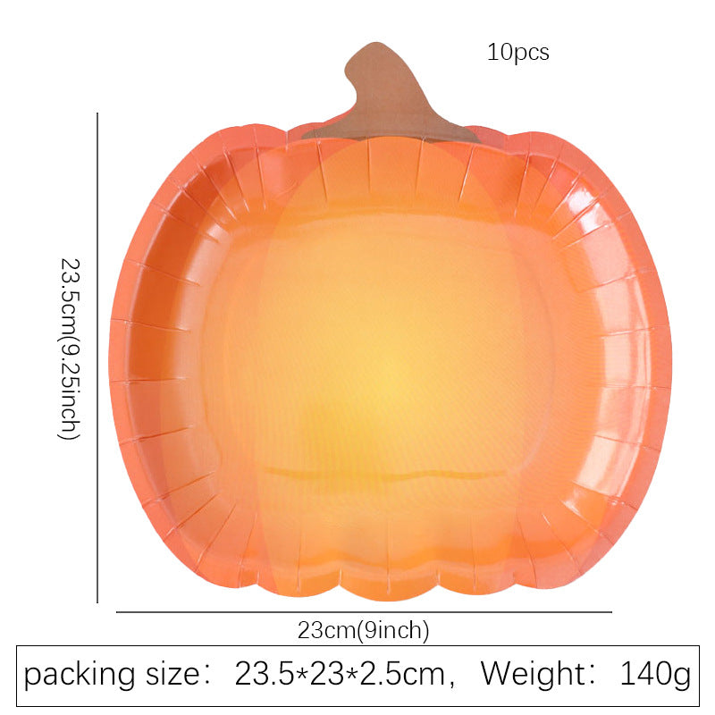 Pumpkin-shaped paper plate for Thanksgiving
