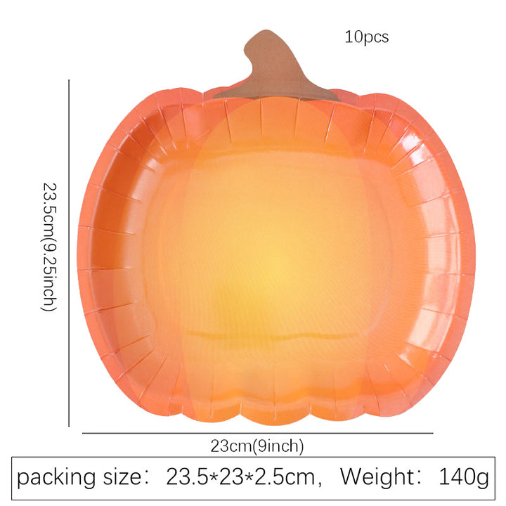 Pumpkin-shaped paper plate for Thanksgiving