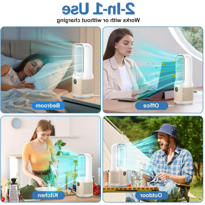 Unisex tower fan without rotor blades with intelligent timer Kalsten