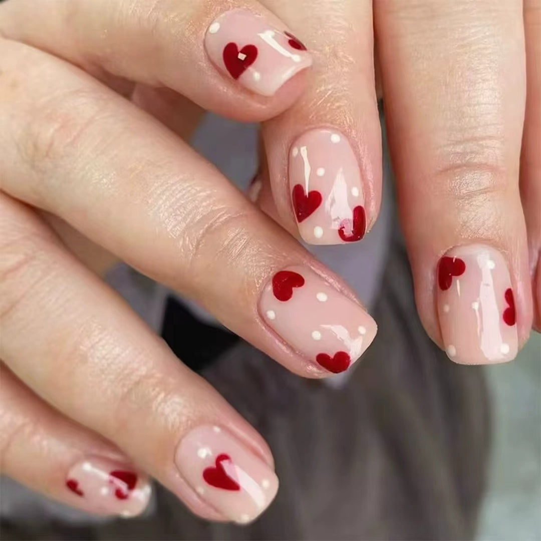 Artistic Heart-Themed Nail Extensions Kalsten