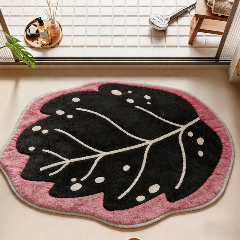Leaf-Shaped Plush Bath Mat